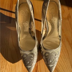 Jessica Simpson Gold/Bronze Mesh Heels size 6 New